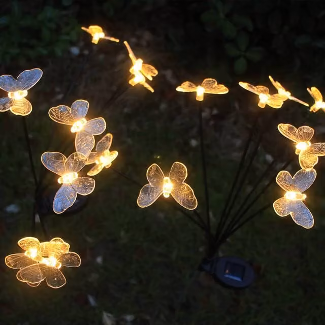 Bright Zeal Set of 4 Solar LED Firefly Garden Lights in Yellow – 1
