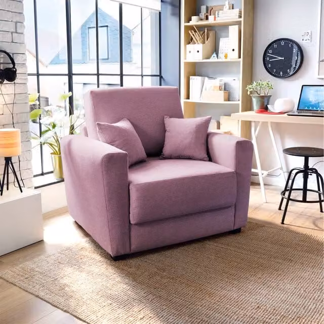 Abakus Direct Olly Velvet Single Sofa Bed in Pink
