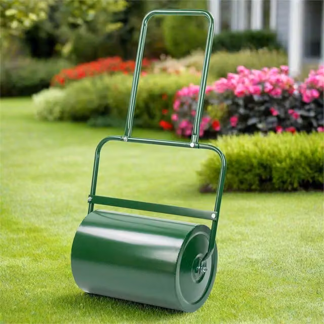 SPETLEK Heavy Duty Manual Lawn Grass Roller Aerator for Garden Seed and Sand in Green