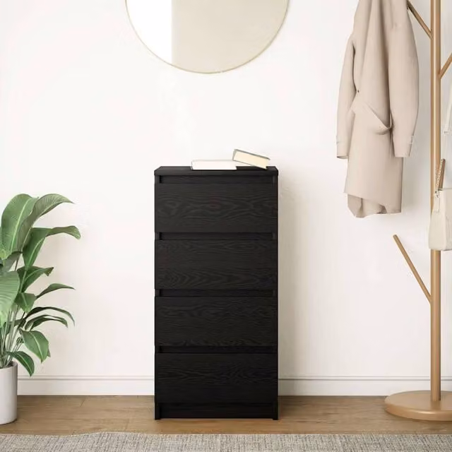 Berkfield Home Black Oak Sideboard, W/D/H: 37.5 x 35 x 76 cm – 1