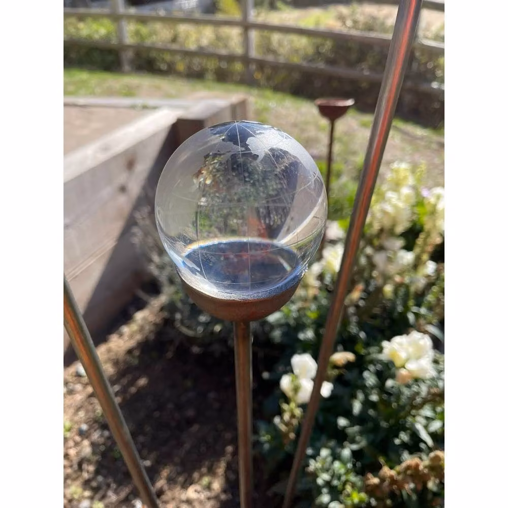 Poppyforge Pack of 3 Silver Etched World Marble Pin Garden Art – 4