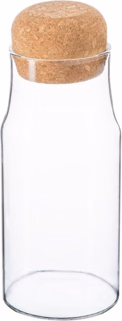 Argon Tableware Glass Storage Bottle with Airtight Cork Lid, 375ml, Clear – 1