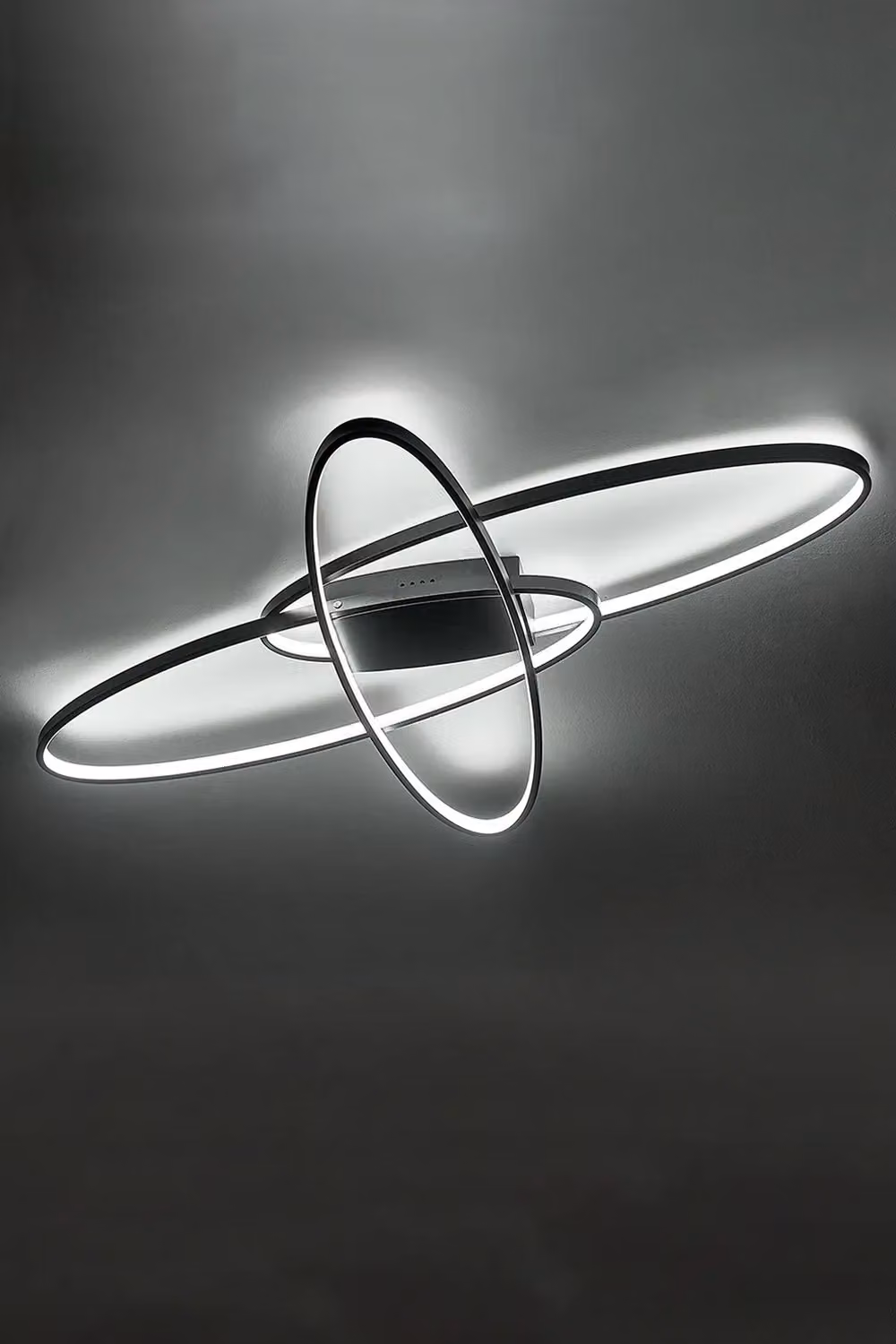 Living and Home Oval LED Semi-Flush Ceiling Light in Black – 4