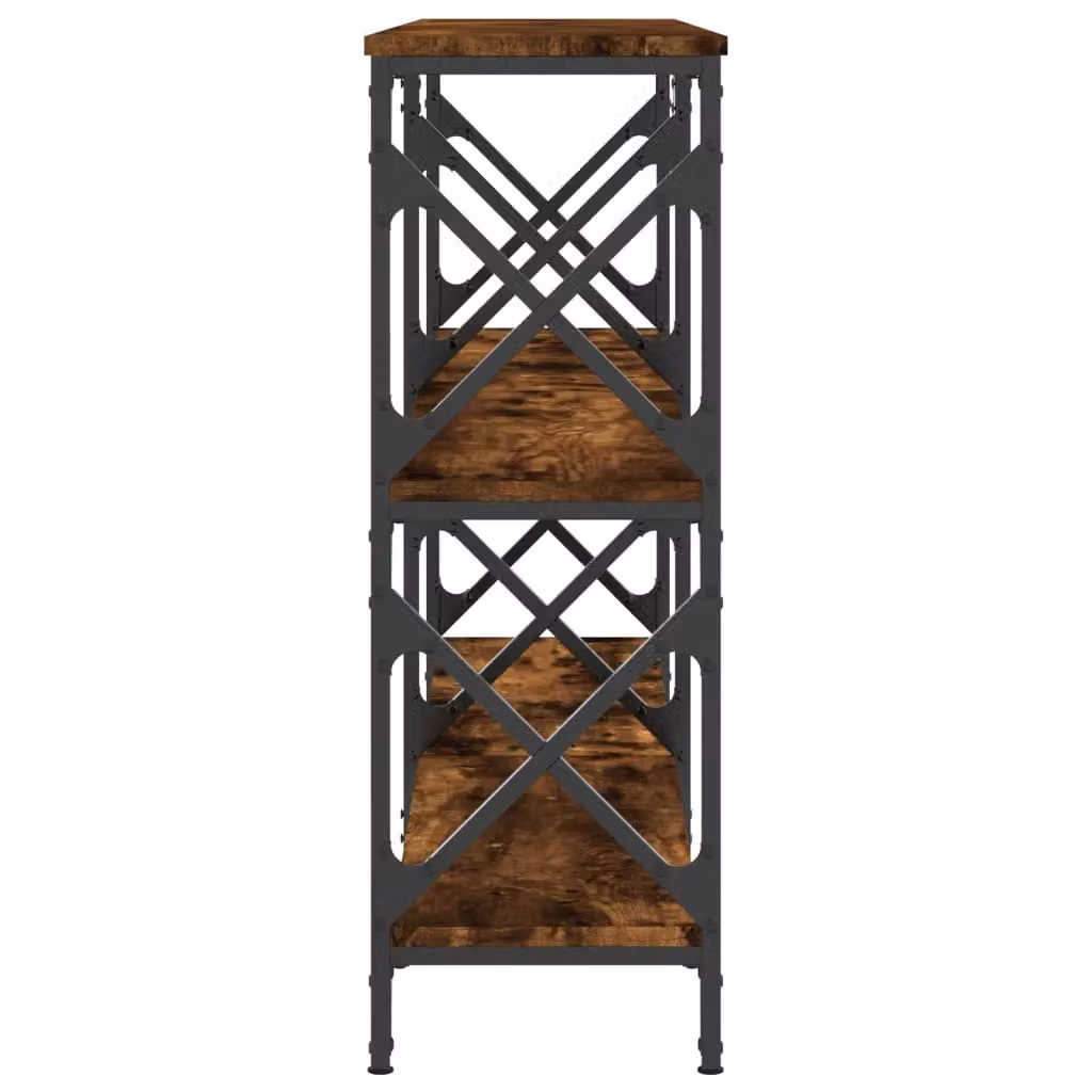 Berkfield Home Smoked Oak Console Table in Brown, W/D/H: 156 x 28 x 80.5 cm – 3