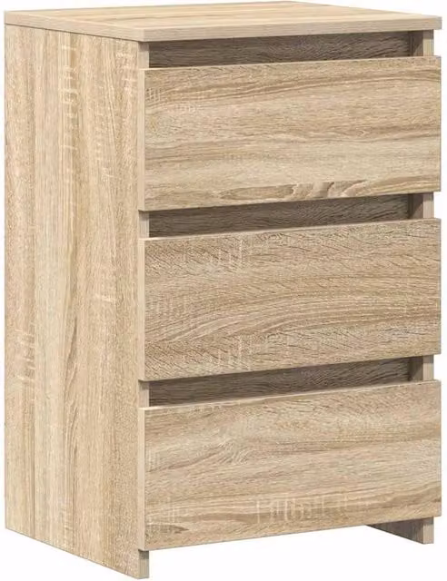 Berkfield Home Set of 2 Durable Bedside Cabinets in Sonoma Oak, Light Tan, W/D/H: 40 x 35 x 62.5 cm
