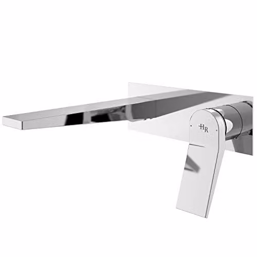 Balterley BTSO328 Modern Wall Mounted Single Lever Basin Mixer Tap, Chrome, W/D/H: 12.9 x 21.0 x 22.3 cm