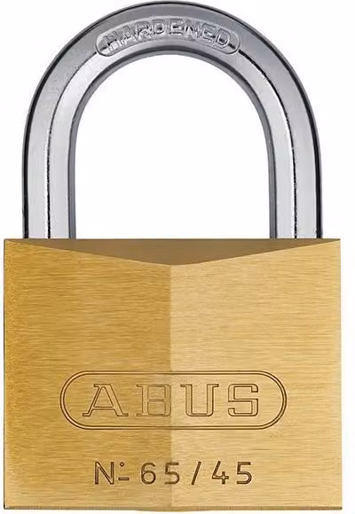 ABUS 65/45mm Brass Padlock Keyed Alike 6455 in Yellow/Gold
