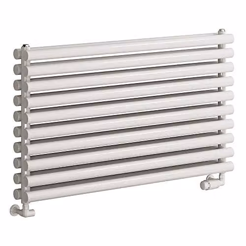 Reina Nevah White Double Oval Designer Radiator H590 x W1000 mm
