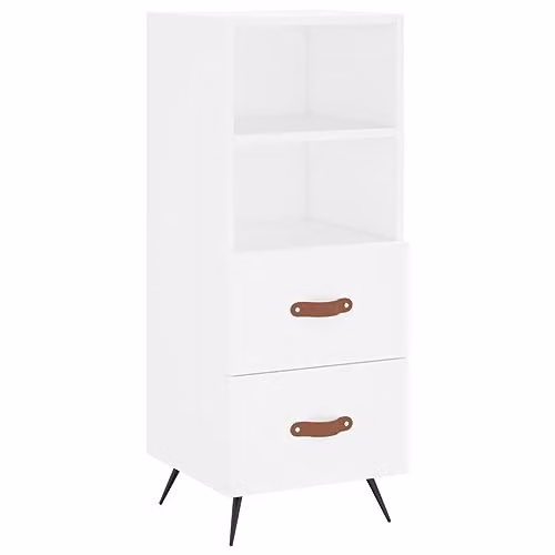vidaXL Modern White Sideboard in Matt Engineered Wood, W/D/H: 34.5 x 34.5 x 90 cm