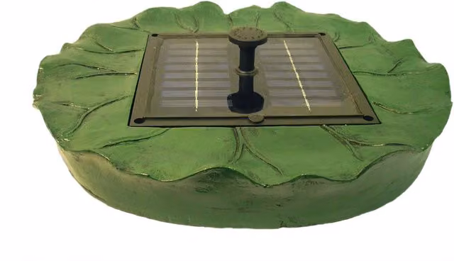 Primrose Round Floating Lily Pad Solar Powered Water Fountain in Green