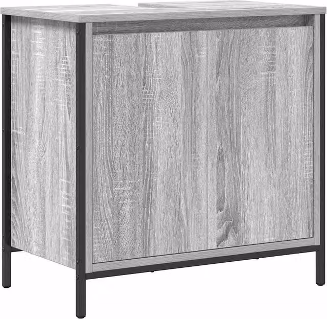 Berkfield Home Modern Grey Bathroom Basin Cabinet W/D/H: 60 x 34.5 x 60 cm