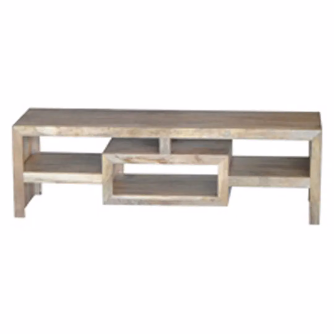 Jaipur Furniture Ltd Yoga Large Plazma Unit in Brown Mango Wood, W145 x D40 x H45 cm – 2