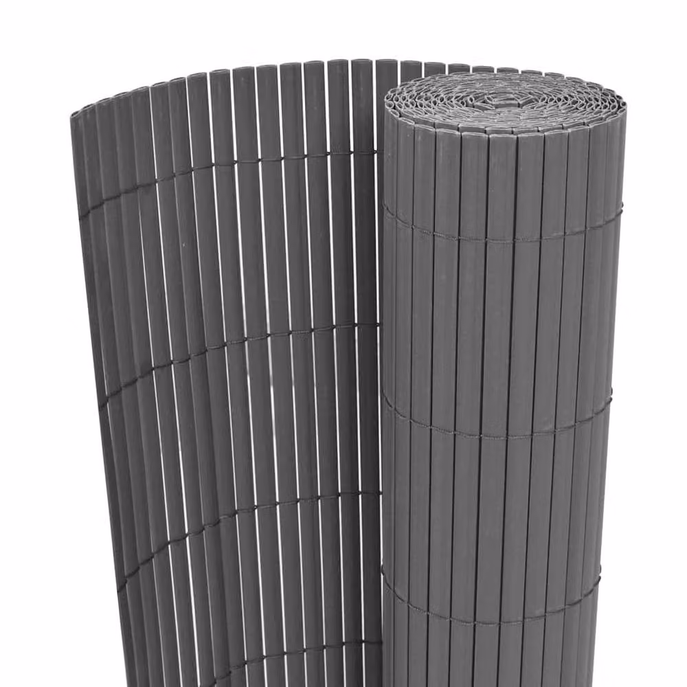 Berkfield Home Double-Sided Grey PVC Garden Fence, H: 150 cm, W: 500 cm – 2