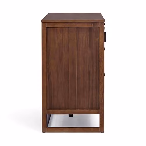 Teamson Home Hatteras Modern Wooden Sideboard Cabinet in Brown with 3 Drawers and 2 Doors, W: 140 cm – 8