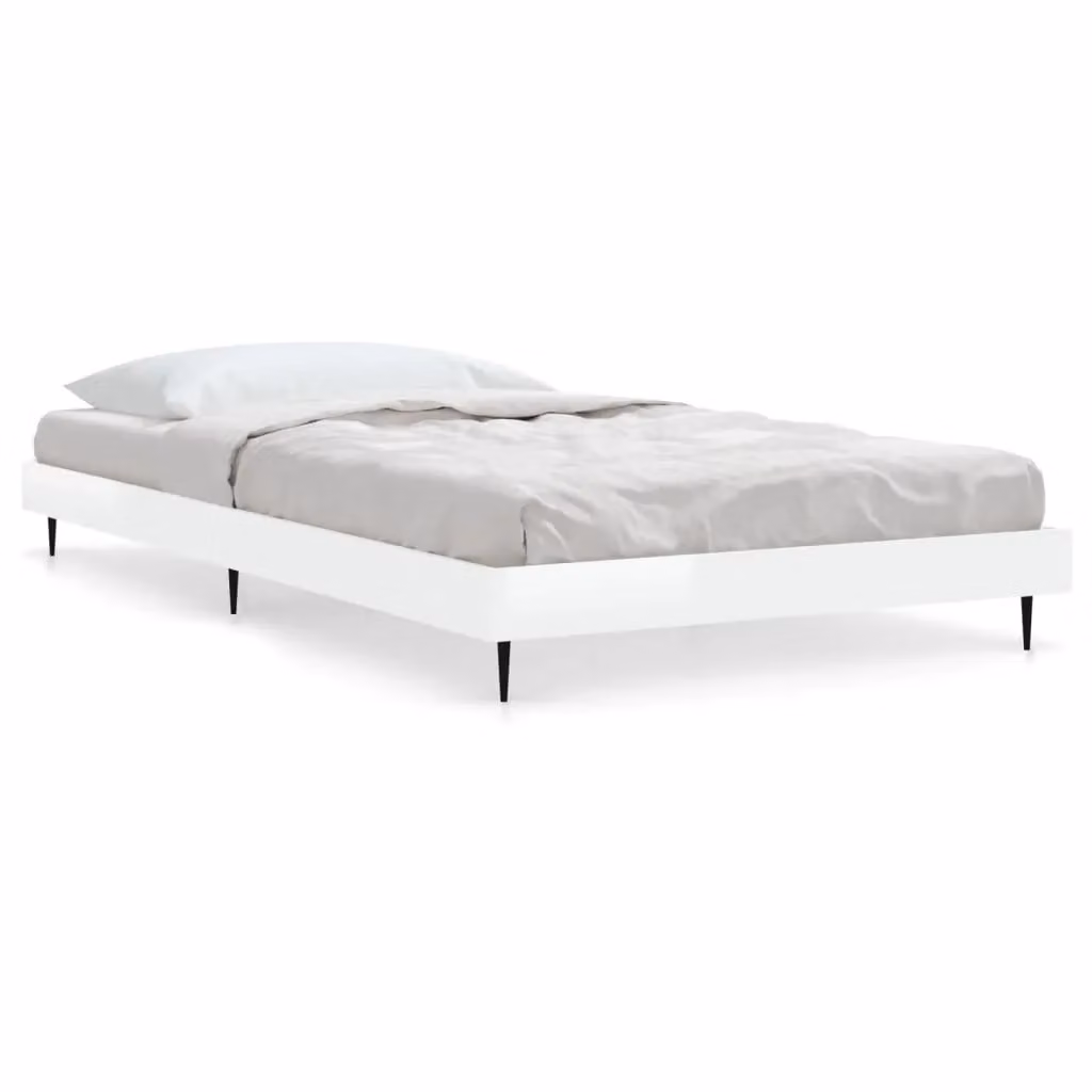 Berkfield Home High Gloss White Bed Frame in Engineered Wood, W: 90 cm, L: 200 cm – 2