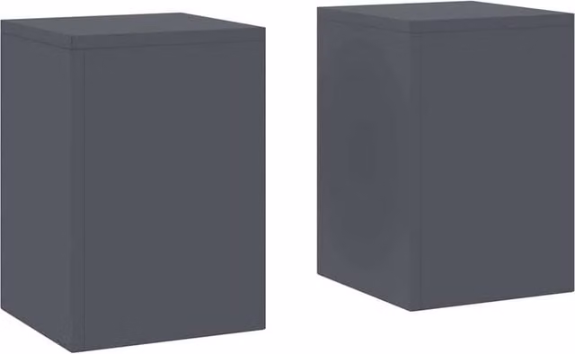 Berkfield Home Outdoor Steel Plant Stand Tub Set in Anthracite, 2 Pieces, W/D/H: 24 x 24 x 35 cm