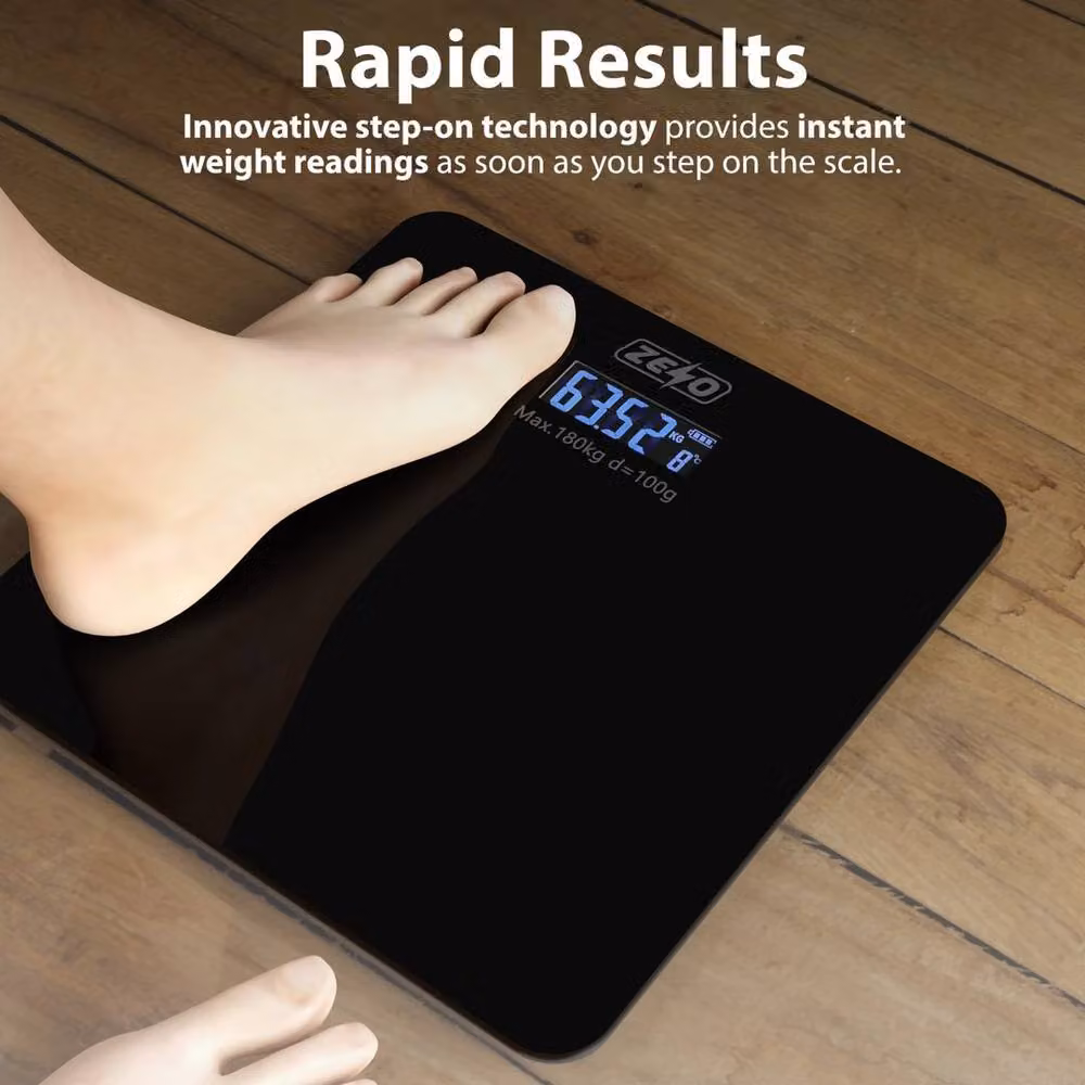 NESTLUNE Black Digital LCD Electronic Personal Body Scales with Glass Surface – 4