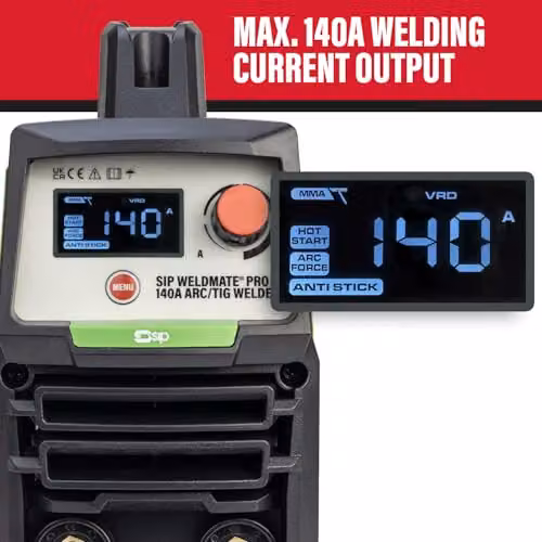 SIP Weldmate Pro Arc Inverter Welder 230V 140A MMA/TIG Portable Welding Machine, Green – 2