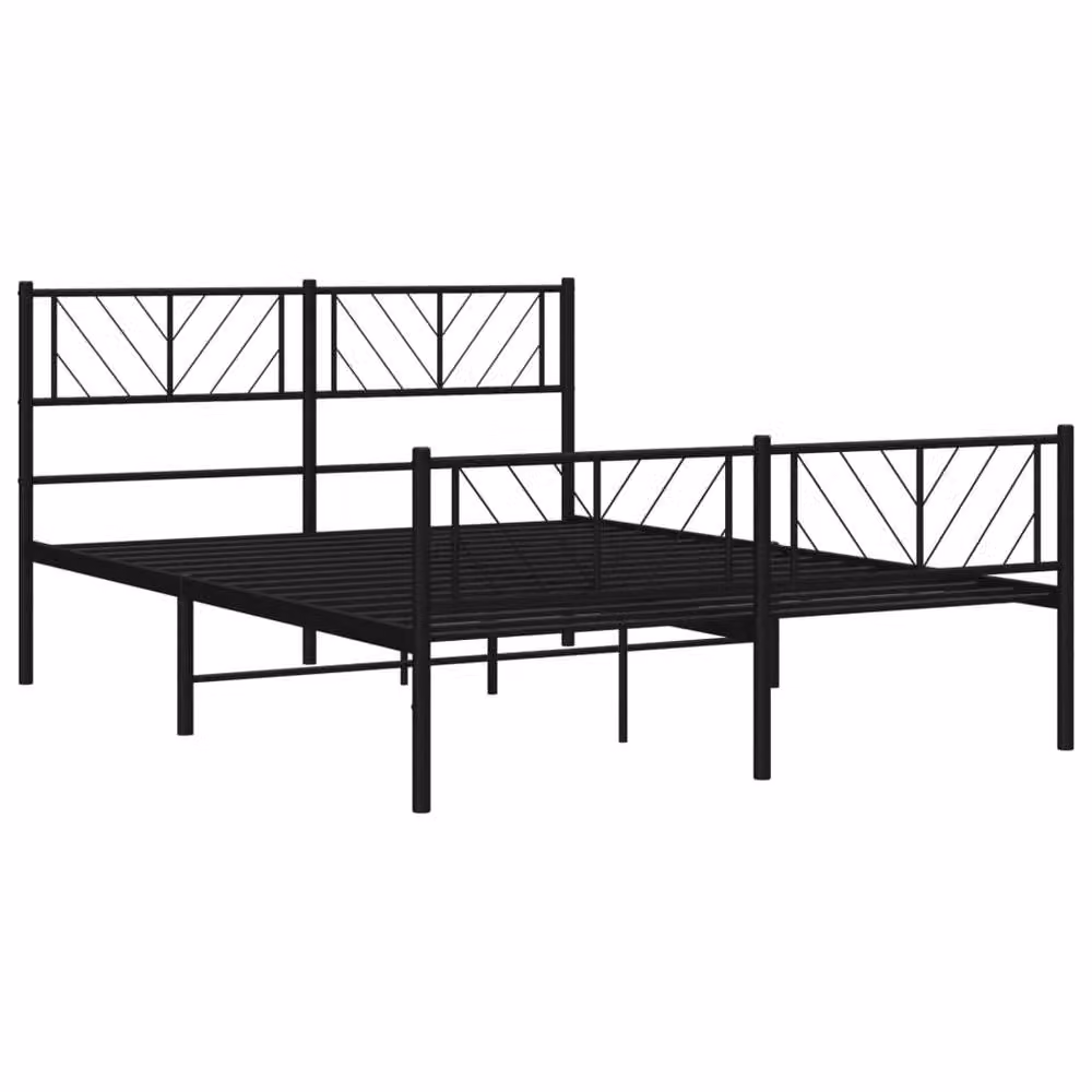 Berkfield Home Metal Bed Frame with Headboard and Footboard in Black – 3