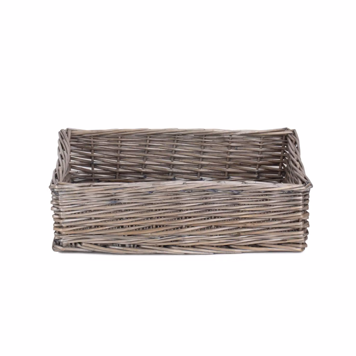 Red Hamper Antique Wash Straight Sided Wicker Tray in Brown, Width: 30 cm – 3
