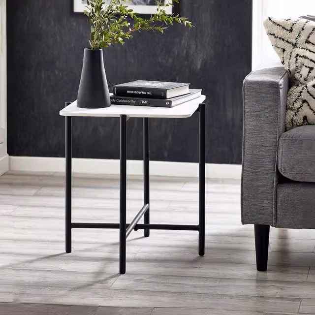 Julian Bowen Siena Lamp Table with White Marble Effect Top