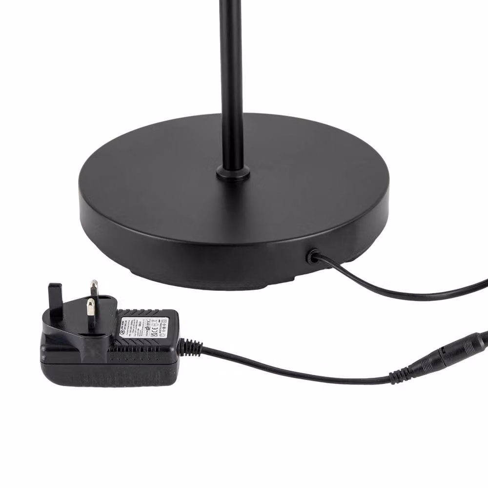 Happy Homewares Modern LED Halo Ring Floor Lamp in Black with CCT Dimmer and Adjustable Light – 2