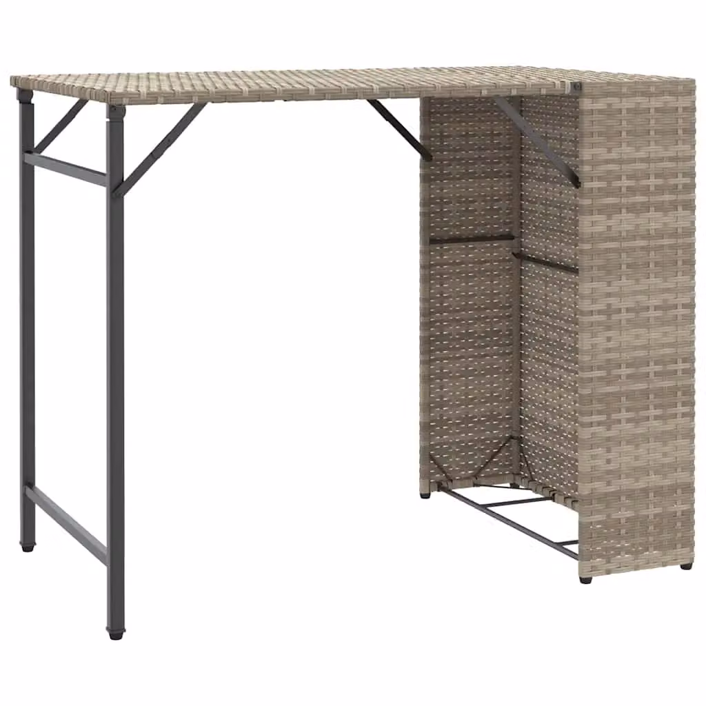 Berkfield Home 5 Piece Foldable Garden Dining Set in Light Grey Poly Rattan and Steel – 3
