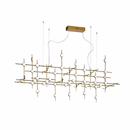 Netlighting Provenza Modern Integrated LED Suspended Pendant Ceiling Light, 3000K, Gold/Brass or White
