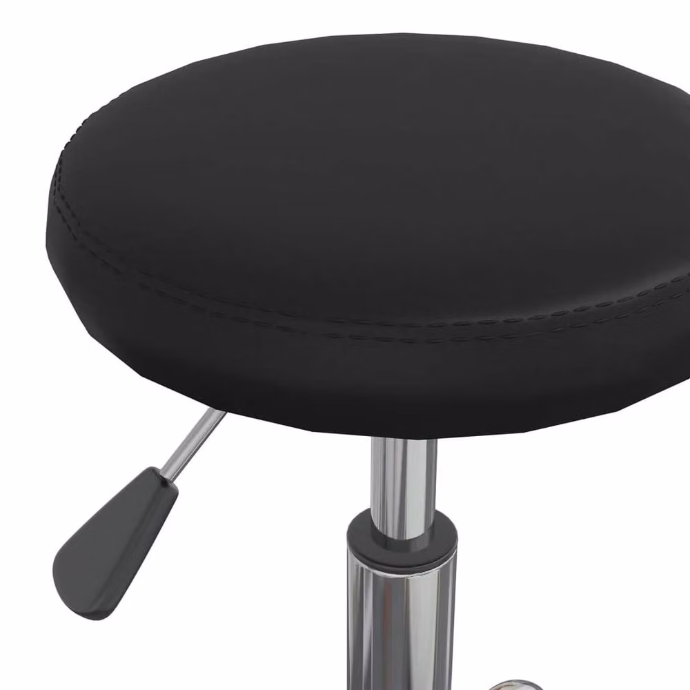 Berkfield Modern Black Faux Leather Swivel Task Chair with Castors – 3