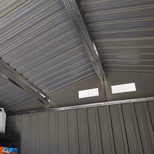 Rowlinsons Trentvale Metal Apex Steel Shed in Grey, W: 261 cm, D: 181 cm, H: 198 cm – 3