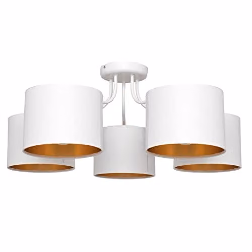 Netlighting Alba Multi Arm Semi Flush Ceiling Light in White and Gold