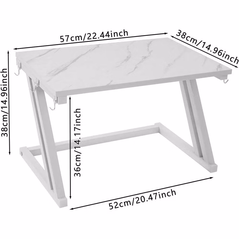 Kelvenix 2-Tier Microwave Oven Shelf and Kitchen Counter Organiser in White
