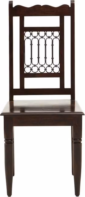 Orsina Vintage Brown Sheesham Wood and Metal Dining Chair