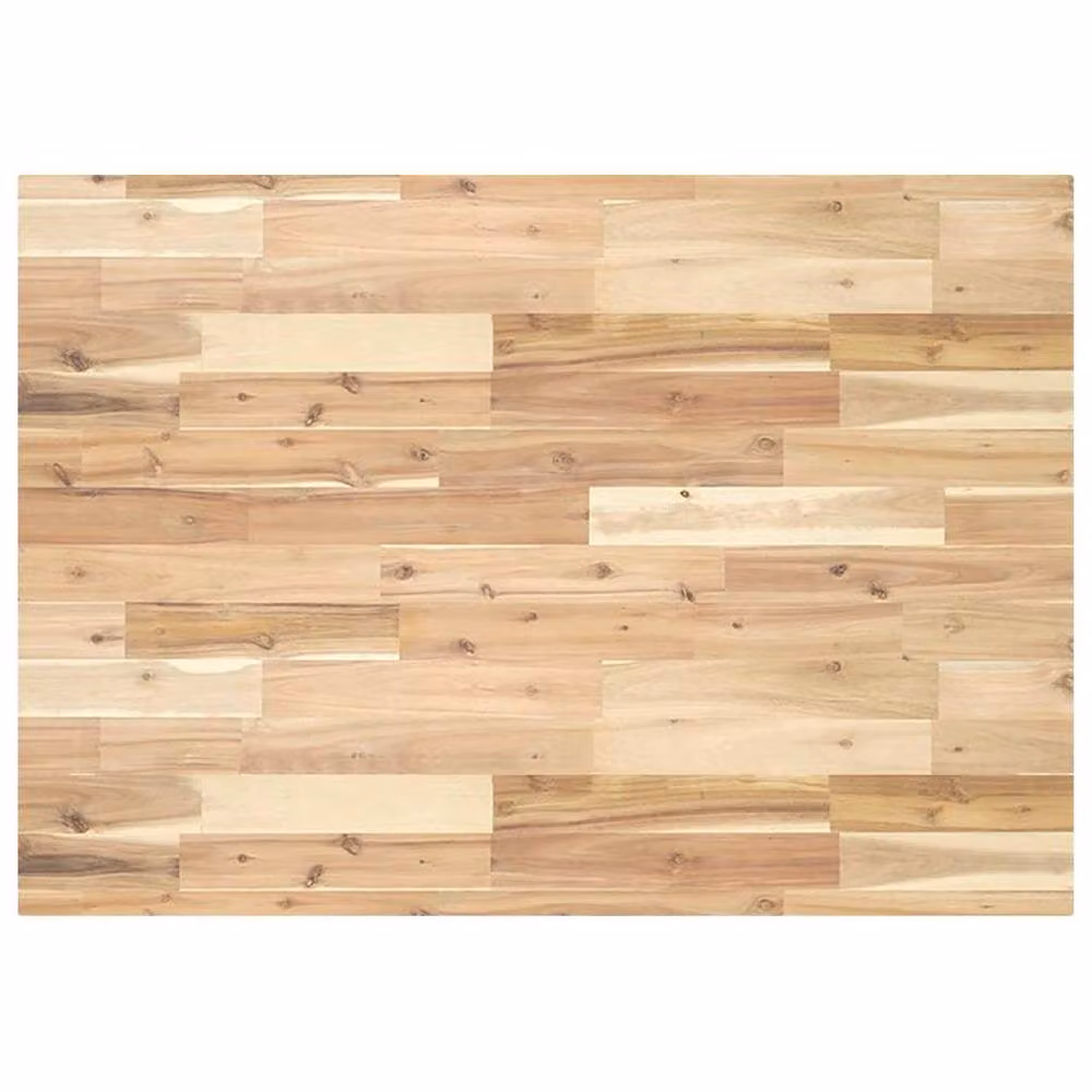 Berkfield Home Versatile Untreated Solid Wood Acacia Desk Top in Brown, W/D/H: 120 x 70 x 4 cm – 2