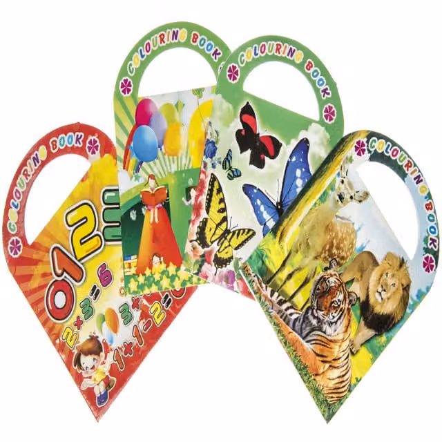 LG-Imports Pack of 12 Multicolour Mini Colouring Books with Stickers for Children featuring Animals and Nature themes
