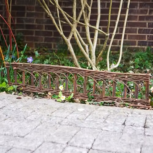 Primrose Set of 2 Natural Brown Willow Garden Lawn Border Edging Panels, 2m