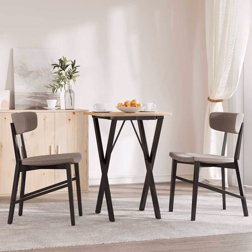 Berkfield Home X-Frame Dining Table Legs in Black Steel, W/D/H: 40 x 40 x 73 cm – 3