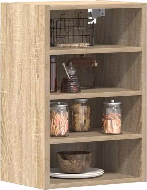 Berkfield Home Modern Wall Mounted Hanging Cabinet in Sonoma Oak Brown, W/D/H: 40 x 29.5 x 60 cm
