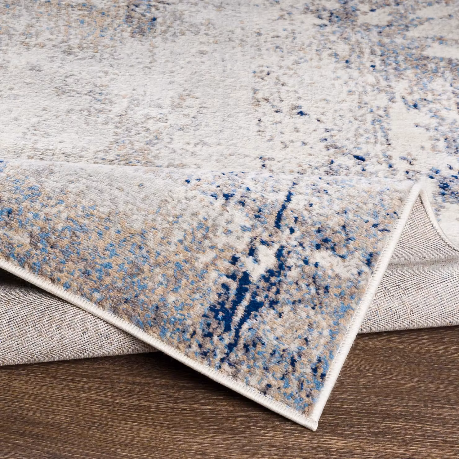 Livabliss Roma Abstract Modern Marble Rug in Grey, Beige and Blue, W: 120 cm, L: 170 cm – 2