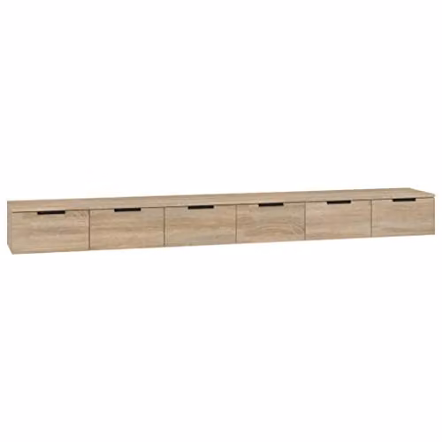 vidaXL Set of 2 Modern Wall Mounted Cabinets in Brown Sonoma Oak, W/D/H: 102 x 30 x 20 cm