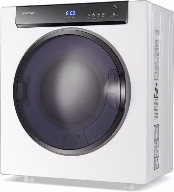 Costway 4kg Compact Electric Clothes Dryer with 3 Heating Options, 1400W, White