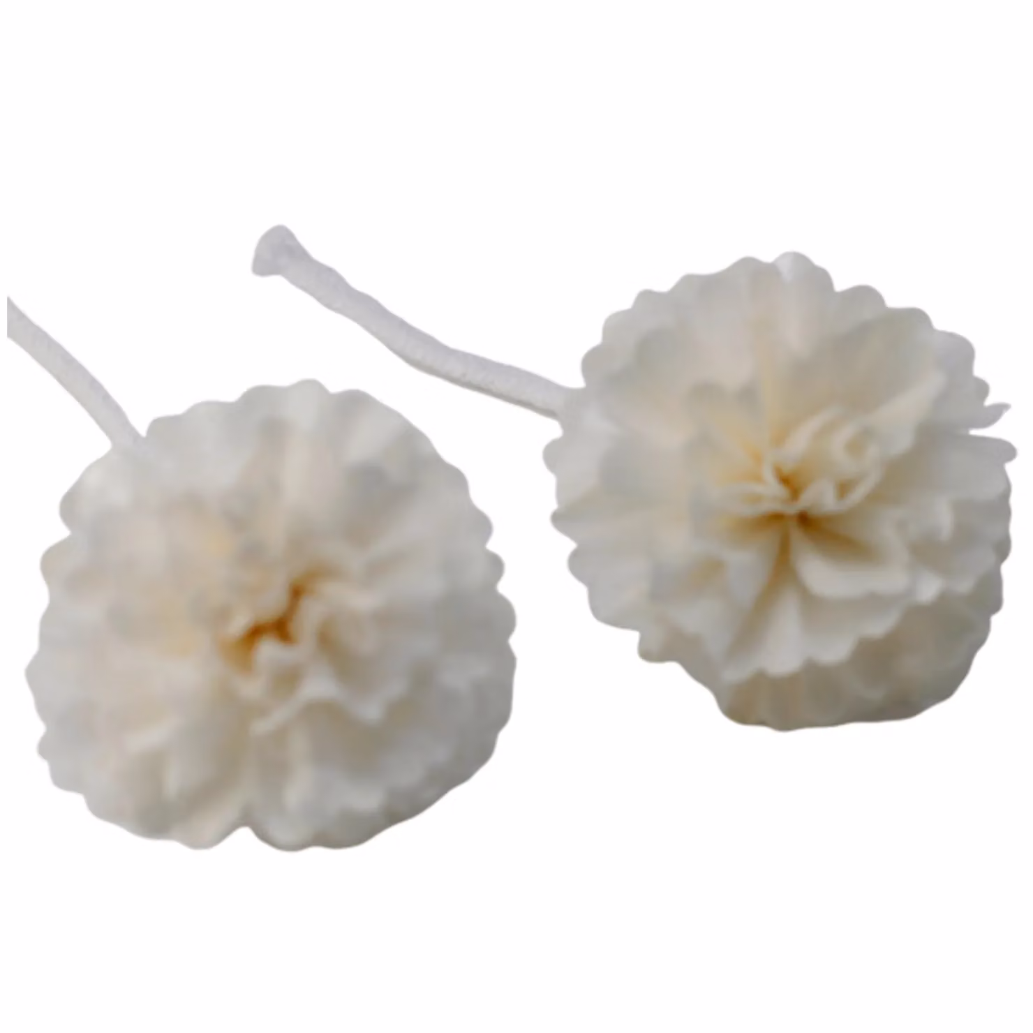 KDMD Natural White Med Carnation Diffuser Flowers on String, Set of 12 – 2