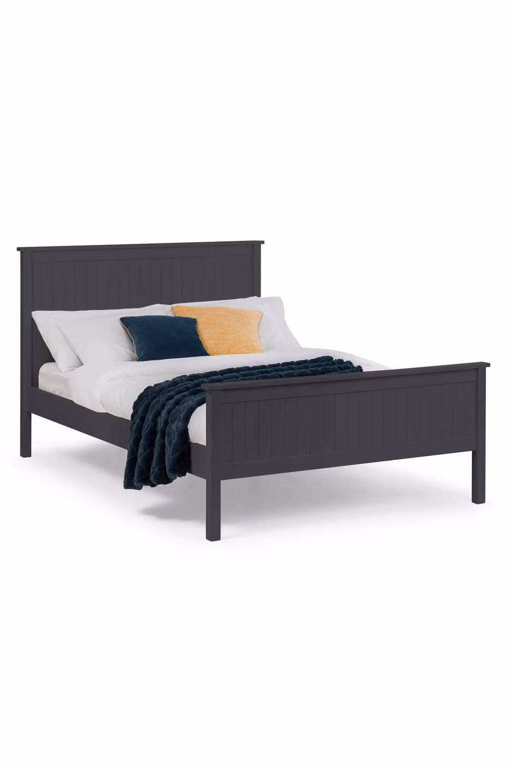 Julian Bowen Maine Lacquered Solid Wood Bed Frame in Anthracite or Black, W: 90 cm, D: 200 cm – 3