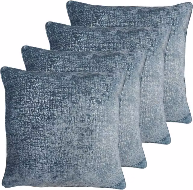 Kampala Hill Blue Chenille Square Cushion