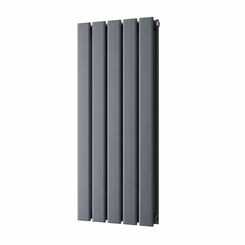 UK Radiators Typhoon Anthracite Flat Tube Horizontal Designer Radiator, Grey, H: 80 cm, W: 34 cm – 2