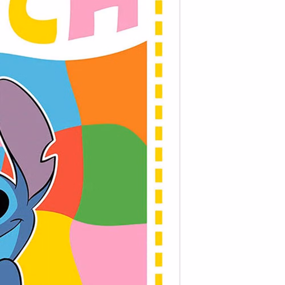 Lilo & Stitch Checked Graphic Paper Poster in Multicolour and Beige – 2