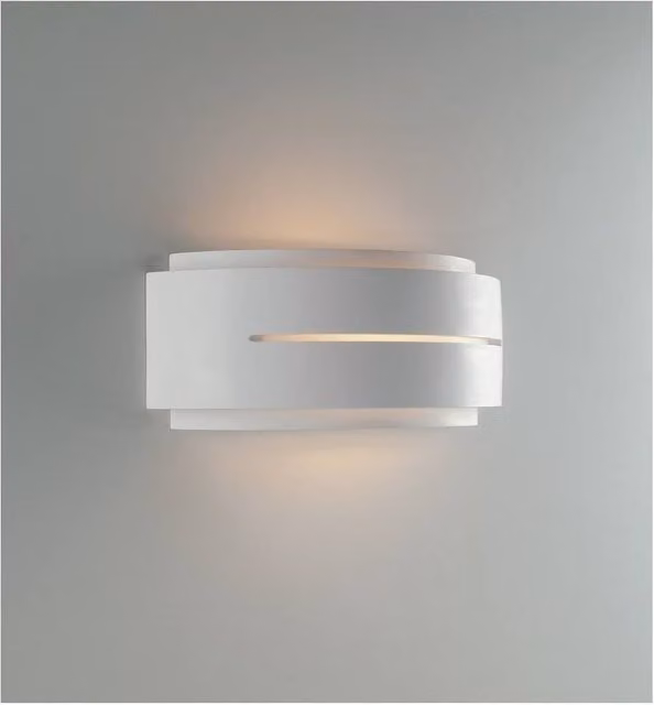 Netlighting Scott Minimalist White Plaster Flush Wall Light with E14 Fitting