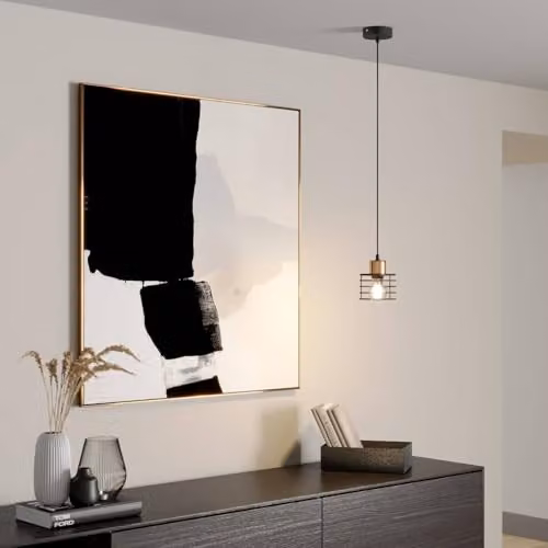 Netlighting Helam Edison Slim Pendant Ceiling Light in Black and Copper, Diameter: 12 cm – 2