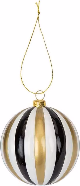 VFM e-Store Christmas Hanging Bauble Decoration in Gold, Black and White