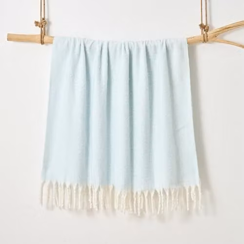 Allure Bath Fashions Aisling Faux Fur Throw Blanket in Blue, W/D/H: 127 x 130 x 170 cm